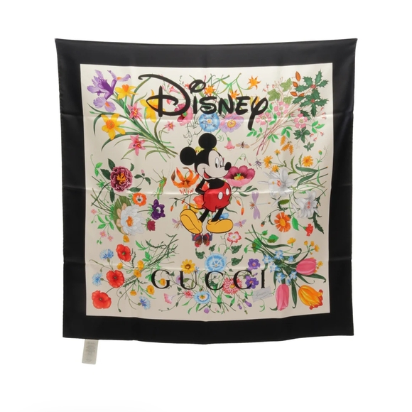 Gucci Accessories - SOLD Gucci x Disney Collab - Mickey Mouse Floral Print Large Silk Scarf - New